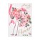 Interior plastic sticker "Flamingo with roses on the tail" 50x70 cm