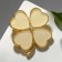 Brooch "Clover" is large, beige color in gold