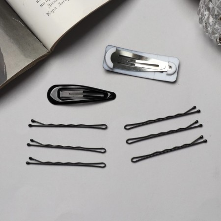 Invisibility for hair "Steisi" (set of 10 pcs) Geometry, 5 cm, black-1