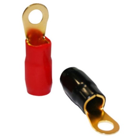 Acoustic terminals of Mystery 4ga Ring Terminals, 2 red, 2 black-1