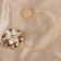Picking for curtains "Purvalum flower", d = 5.5 cm, milk/gold color