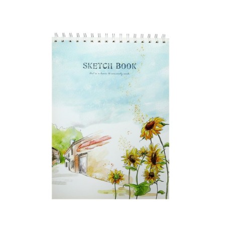 A4 sketchbook for pastel, 48 sheets on the crest, "sunflower", solid cover, density of 100 g., Mix-2