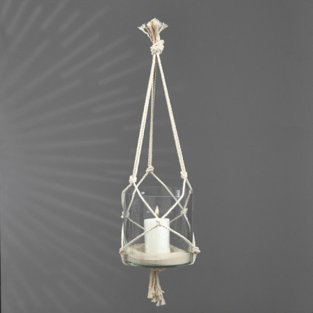 VAZA-sub-SUBSTANCE "Pipe 200", with a white candle, 20x20 cm, in a grid, cylinder, glass