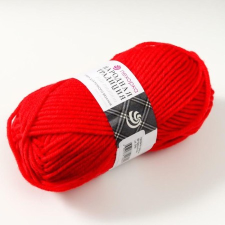 Yarn "Folk tradition" 30% wool 70% acrylic 100m/100g (88 red poppy)-1