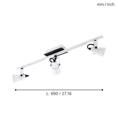 Trillo 3x5W lamp GU10 white, black-1