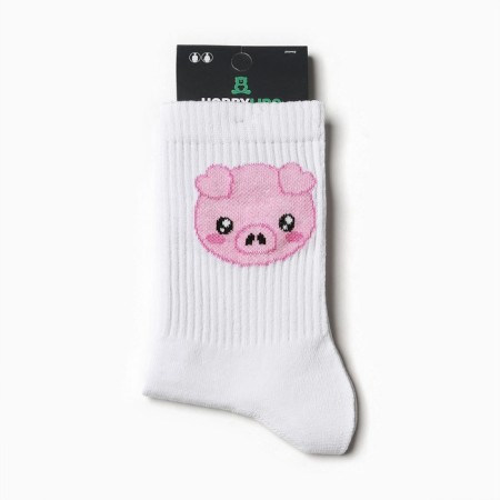 Socks female pigs, white/pink color, size 36-40-2