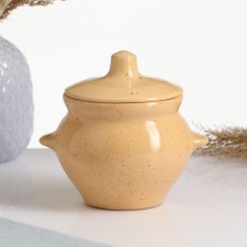 Ceramic pot for baking No. 5 with handles, 0.5l / 10x10.5cm, Karakum