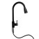 Kitchen mixer Zein Z2571, stainless steel, with a sliding watering can, 2 modes, black