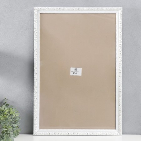 Photo frame plastic 40x60 cm, gold with white (plastic screen)