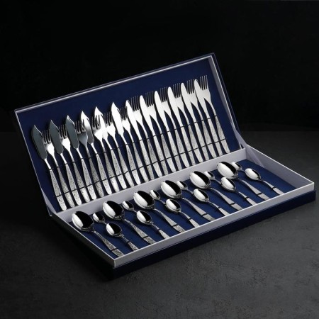 Set of dining room "Uralochka", 42 items, thickness 2 mm, decorative box, silver color