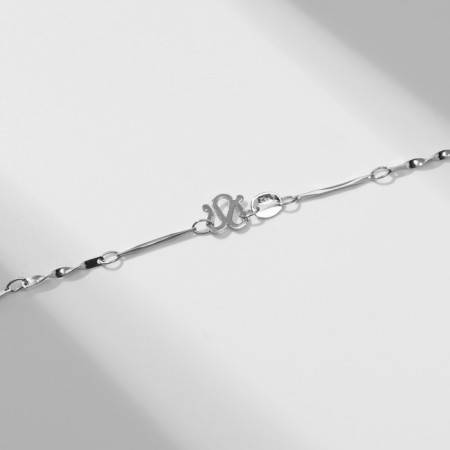 Pendant "Melody", white color in silver, 45 cm-2