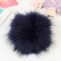 Pompon Artificial fur "Dark blue" d = 13 cm