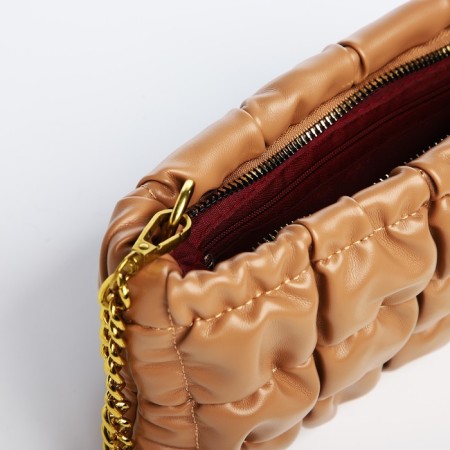 Lightning bag, long chain, brown color-3
