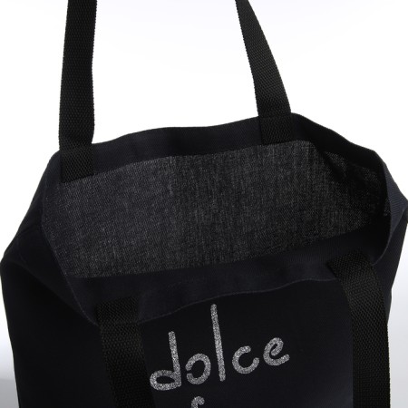 Bag Schoper "Sweet idleness", 35*0.5*40, print with sparkles, without lining, black-6