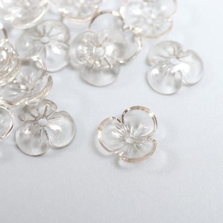 Beads for creativity Plastic "Busin hat" set 50 pcs Transparent 0.4x1x1 cm