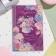 Postcard "Congratulations!" Congrev, embossing, bouquet in the box, purple background, 19x29 cm