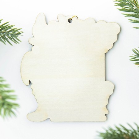 New Year's pendant of wood "New Year's miracles", 8 x 9 cm-2