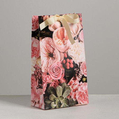 Gift package with a ribbon, packaging, “for you”, 13 x 23 x 7 cm