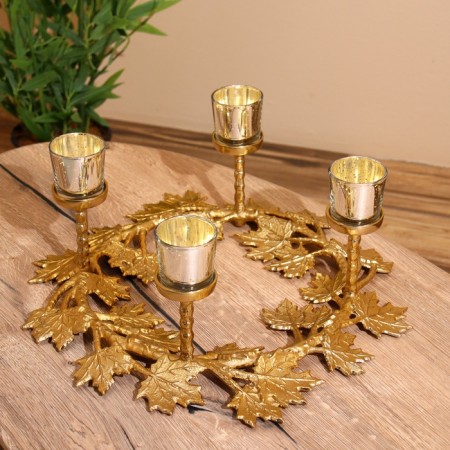 Summary for 4 candles "maple leaves" aluminum 46x46x18 cm-4
