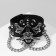 Bracelet Skin "Skull" pirate, black color with silver, 21 cm