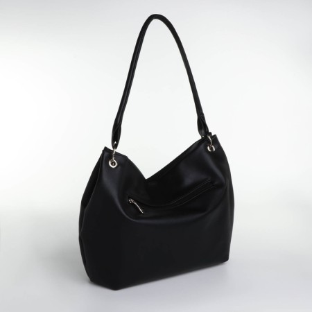 Load bag with a zipper, textura, large size, black color-1