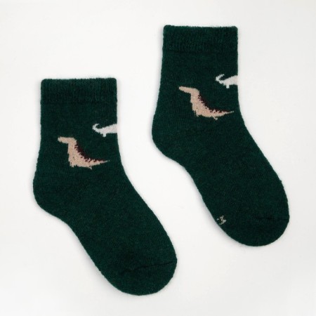 Children's woolen socks "dinosaurs", color mix, size 18-4