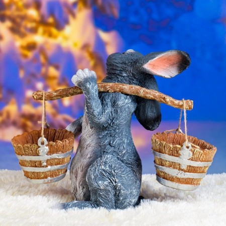 Garden figure "Hare with a rocker" 35cm-6
