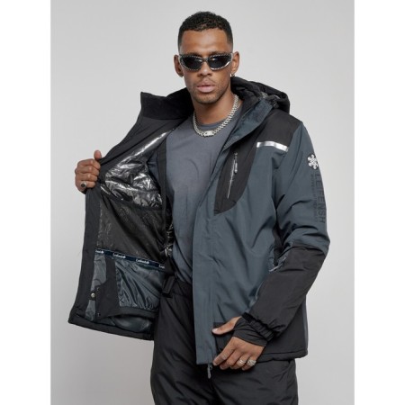 Male winter ski costume, size 52, dark gray color-11