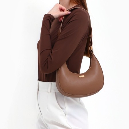 Women's bag made of artificial leather, 22x23x6 cm, brown color-5