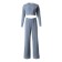 Female set (longshit, trousers) minku: casual collection color gray-blue, rn 46
