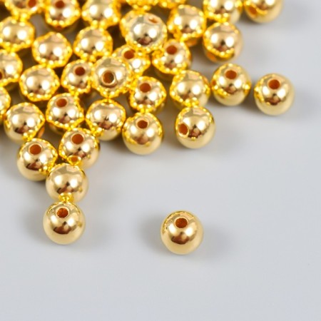 Beads for creativity plastic "Gold" d = 0.8 set 20 g