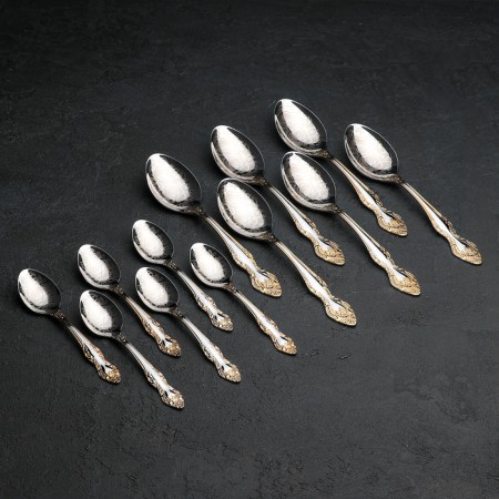 A set of cutlery "Troika", 18 items, thickness 2 mm, artistic painting on nitride-titano coating-3
