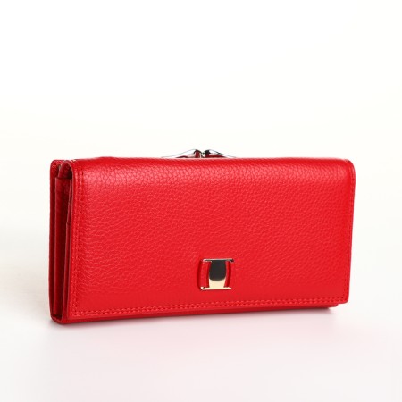 Women's wallet on magnet, red color