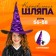 The carnival hat is “purple”, draped, with a bat, p. 56 - 58