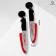 Acryl Earrings "knives" bloodied, red-white color in ferrous metal