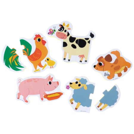 Soft puzzle for kids "Farm animals", 5 puzzles, crumb I-3