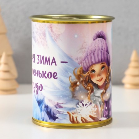 Socks in the bank "Every winter is a small miracle" (inside the socks are female, white color)-1