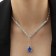Set 2 objects: earrings, necklace "elite" drops of triangle, blue-white color in silver, 40 cm