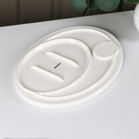 Porcelain dish with a shareholder of a share, 30 × 22.5 cm, white color-2