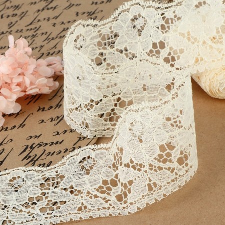 Capricon lace, 60 mm × 10 ± 1 m, milk color