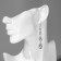Hanging earrings with rhinestones "Drop" path, white color in silver, 6.2 cm