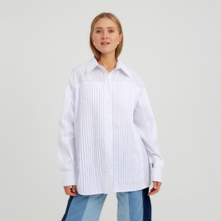 Women's shirt Minaku: Casual Collection Color White, Rr. 44