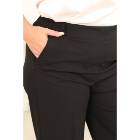 Female trousers, size 46, black color-7