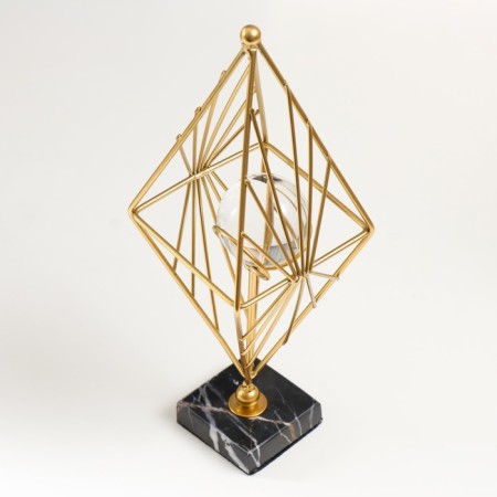 Souvenir interior metal, glass "Geometric rhombus" gold 28x13x13 cm-4