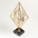 Souvenir interior metal, glass "Geometric rhombus" gold 28x13x13 cm