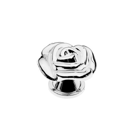 Handle button Cappio Rose 01, white with silver
