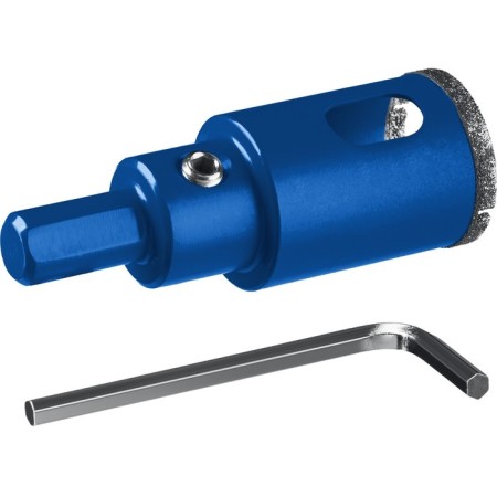 Diamond crown is 29850-25, with the center. Drill D 25 mm on ceramics and glass, P60-1