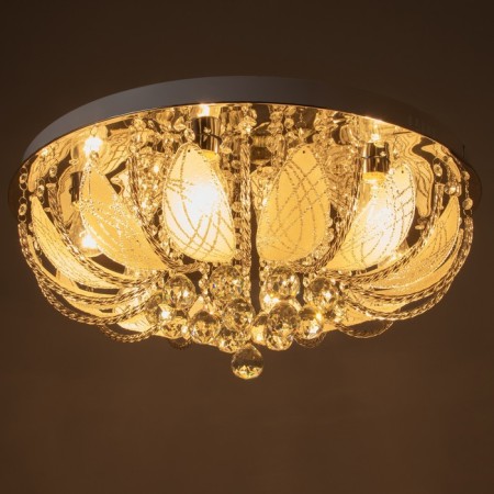 Svetogor chandelier "Drops" 8x60W E27 LED lighting chrome 60x60cm-6