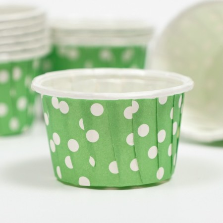 Muffin baking uniform, green in white peas, 3.8 x 3 cm-1