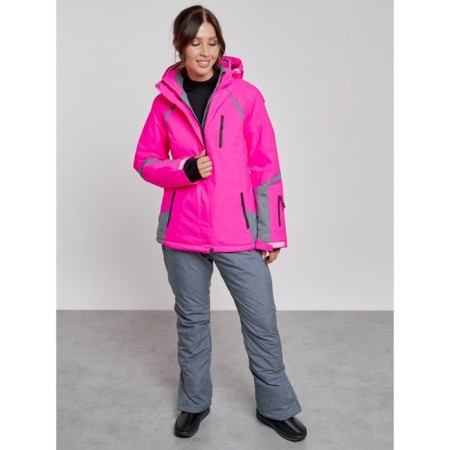 Ski costume female winter, size 42, pink color-4